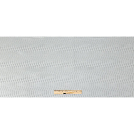 Satin-Faced Jacquard - Platinum Wavy Lines - British Imported