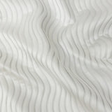 Satin-Faced Jacquard - Platinum Wavy Lines - British Imported