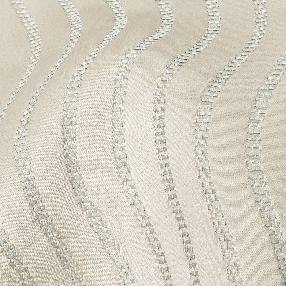 Satin-Faced Jacquard - Taupe Wavy Lines - British Imported