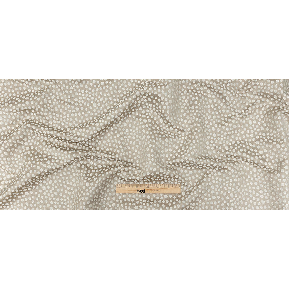 Polyester Jacquard - Taupe Spots - British Imported