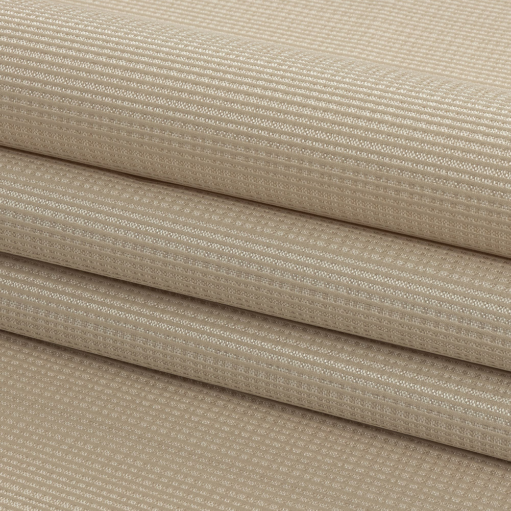 Gridded Polyester Woven - Champagne - British Imported