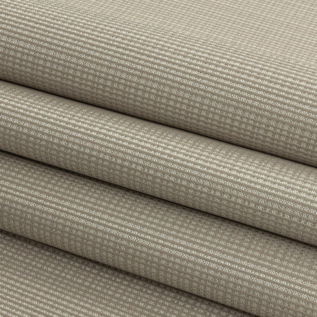 Gridded Polyester Woven - Taupe - British Imported