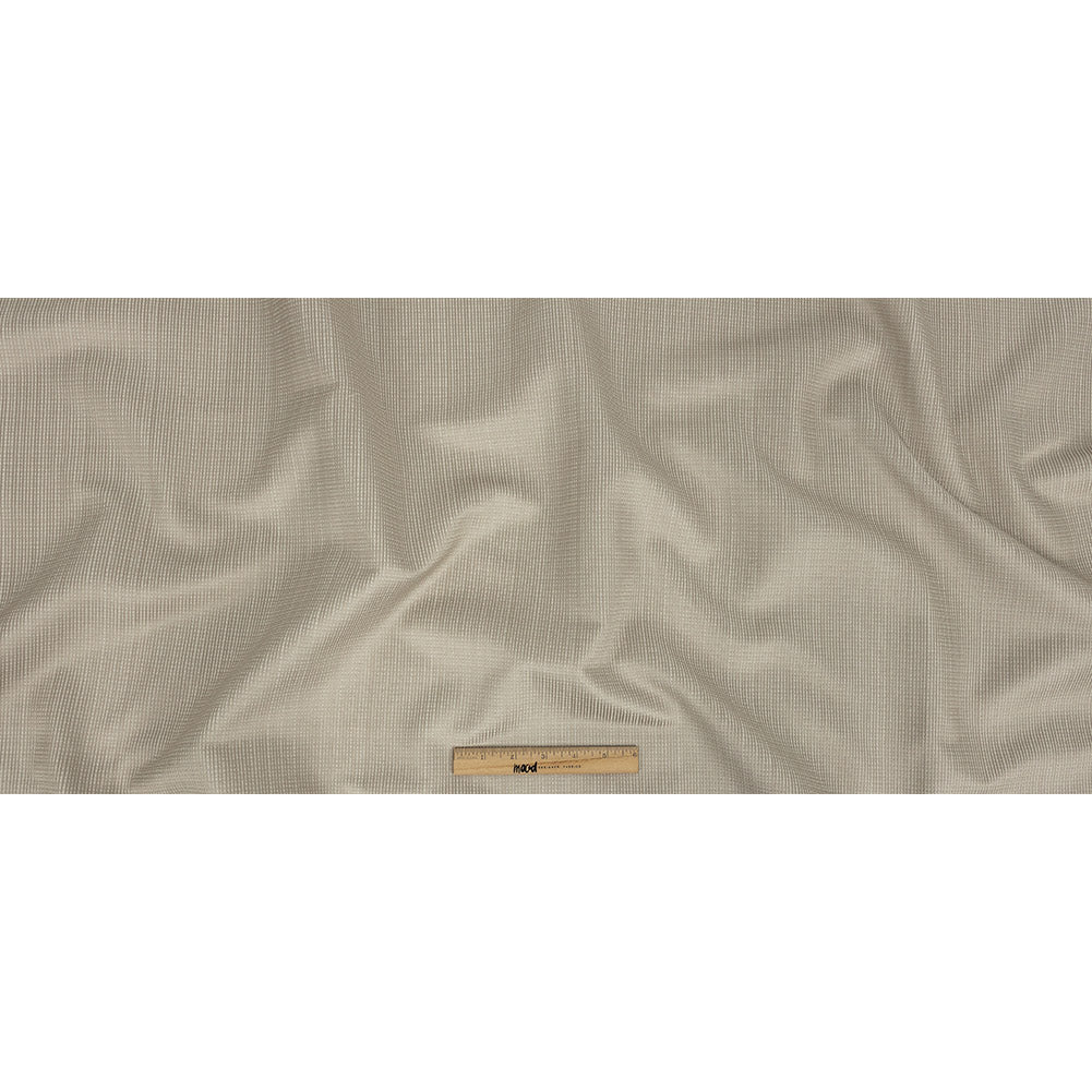 Gridded Polyester Woven - Taupe - British Imported