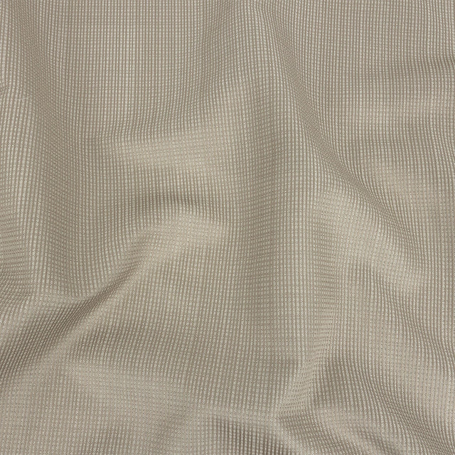 Gridded Polyester Woven - Taupe - British Imported