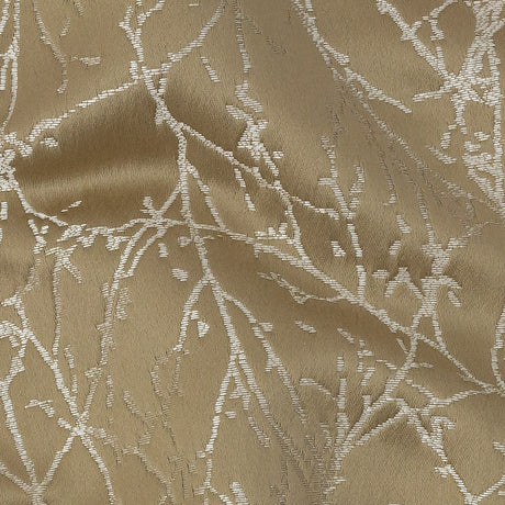 Polyester Jacquard - Gold Wintry Branches - British Imported