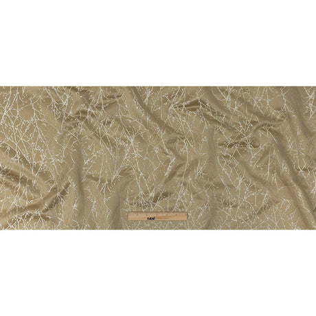 Polyester Jacquard - Gold Wintry Branches - British Imported