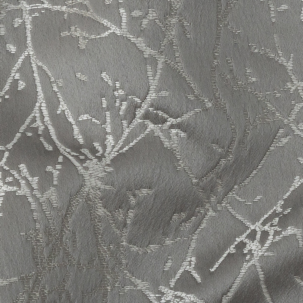Polyester Jacquard - Graphite Wintry Branches - British Imported