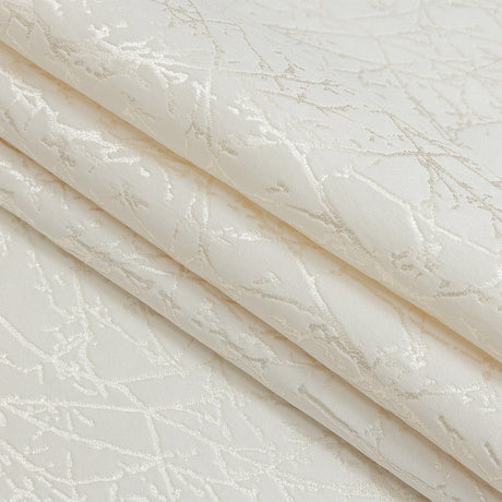 Polyester Jacquard - Ivory Wintry Branches - British Imported