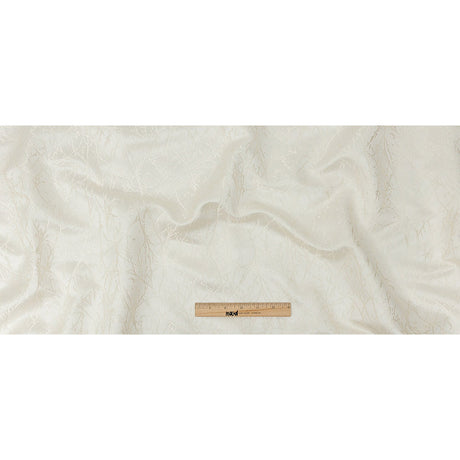 Polyester Jacquard - Ivory Wintry Branches - British Imported