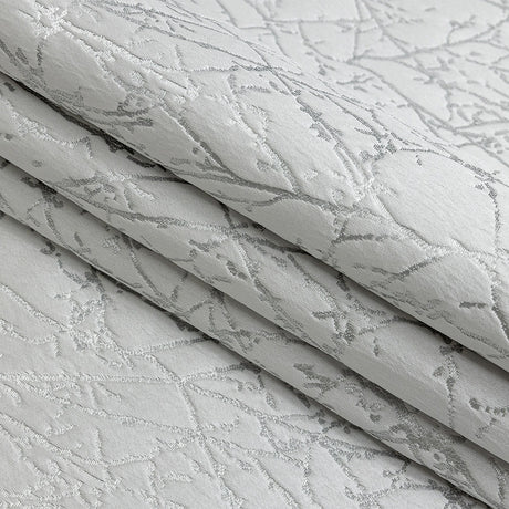 Polyester Jacquard - Platinum Wintry Branches - British Imported