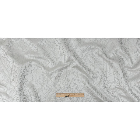 Polyester Jacquard - Platinum Wintry Branches - British Imported