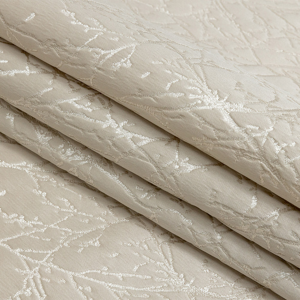 Polyester Jacquard - Taupe Wintry Branches - British Imported