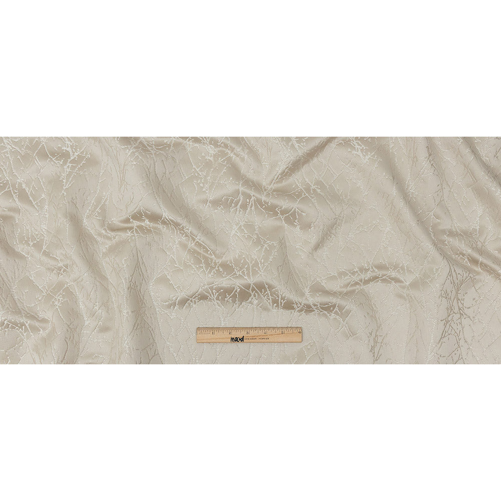 Polyester Jacquard - Taupe Wintry Branches - British Imported