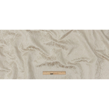 Polyester Jacquard - Taupe Wintry Branches - British Imported