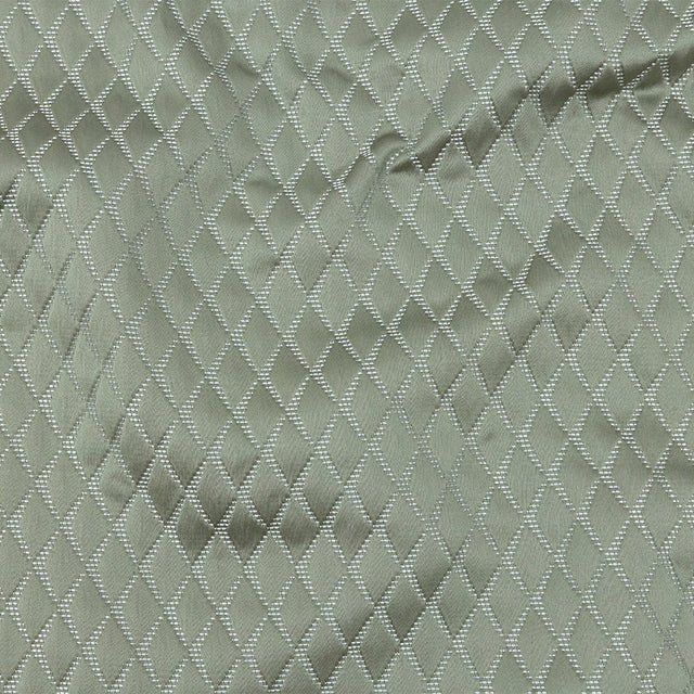 Satin-Faced Jacquard - Sage Shadow Diamonds - British Imported
