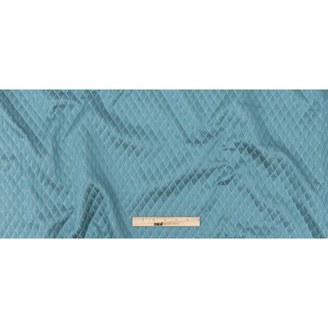 Satin-Faced Jacquard - Sky Shadow Diamonds - British Imported
