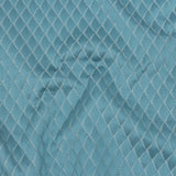 Satin-Faced Jacquard - Sky Shadow Diamonds - British Imported