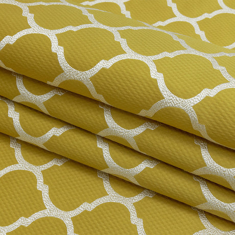 Satin-Faced Jacquard - Sunflower Moroccan Quatrefoil - British Imported