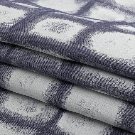 Drapery Jacquard - Indigo Painterly Squares - British Imported