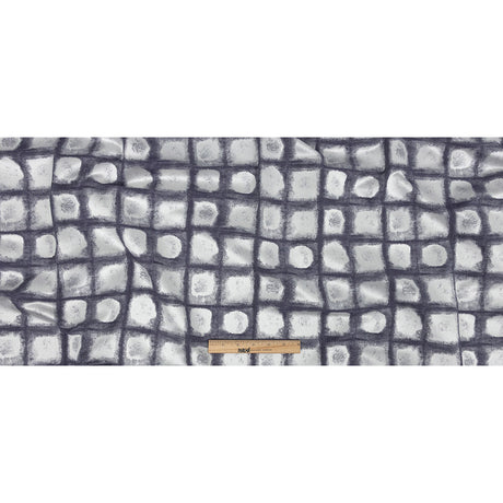 Drapery Jacquard - Indigo Painterly Squares - British Imported