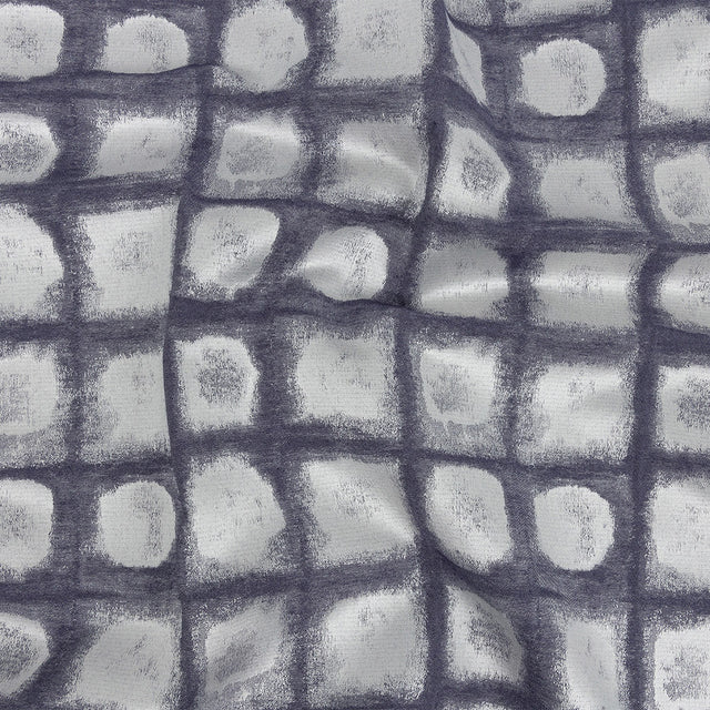 Drapery Jacquard - Indigo Painterly Squares - British Imported
