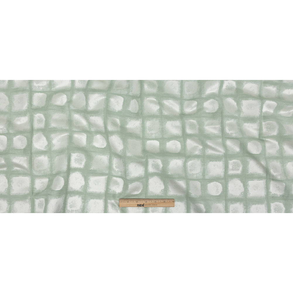 Drapery Jacquard - Sage Painterly Squares - British Imported