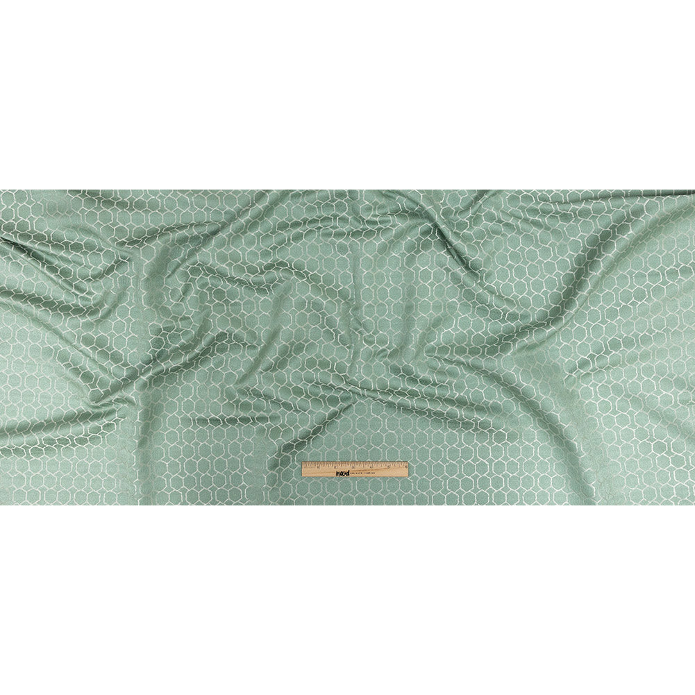 Polyester Jacquard - Sage Honeycombs - British Imported