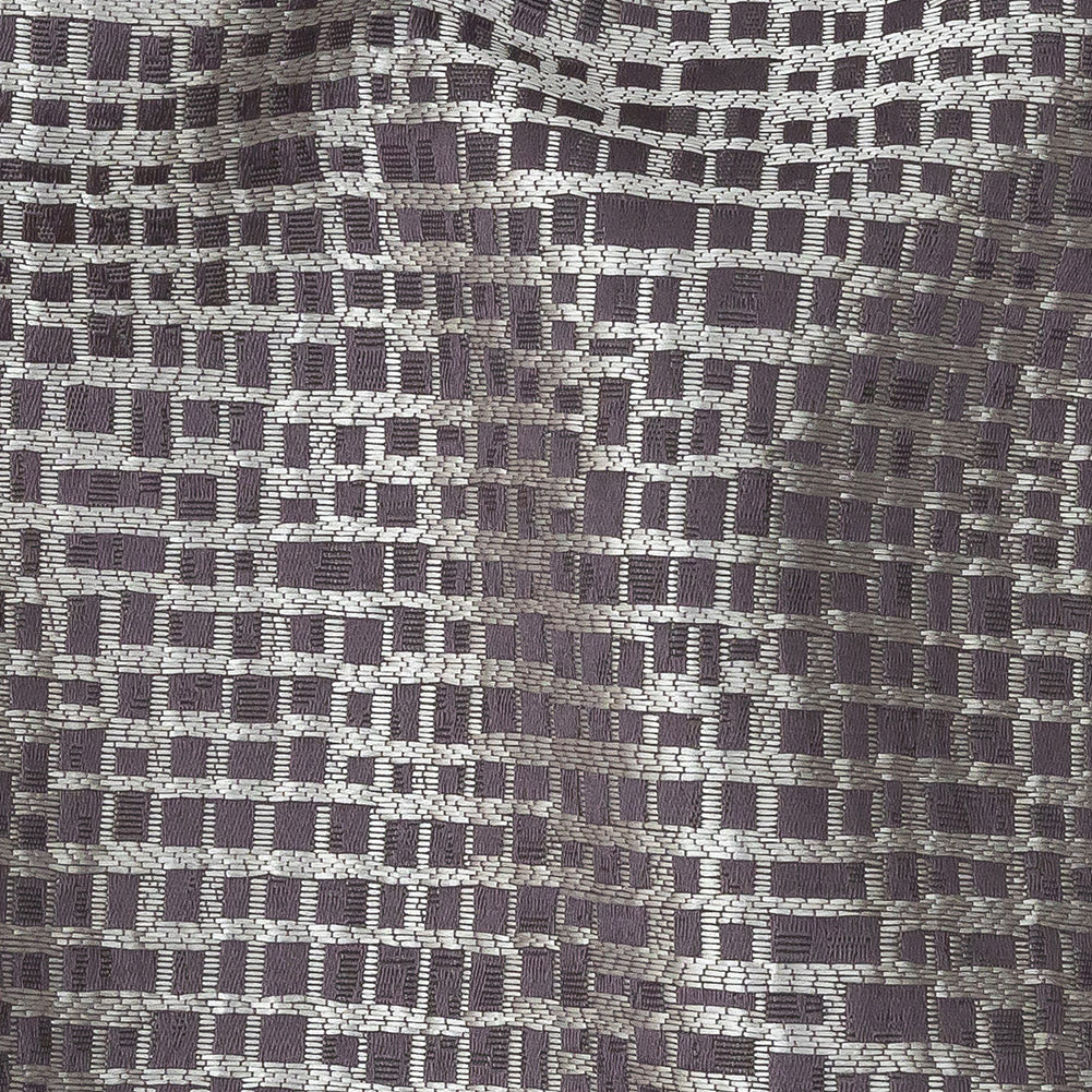 Polyester Jacquard - Amethyst Grid - British Imported
