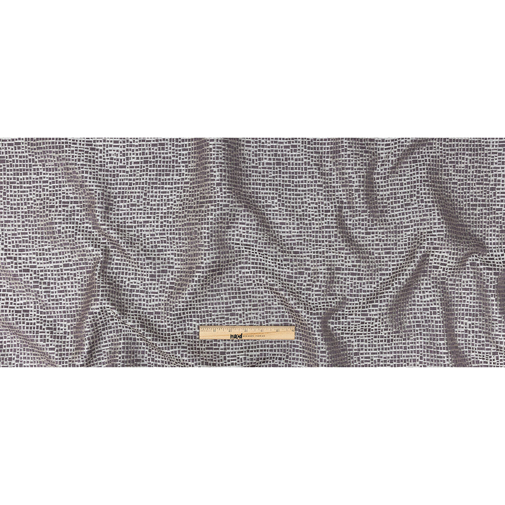 Polyester Jacquard - Amethyst Grid - British Imported