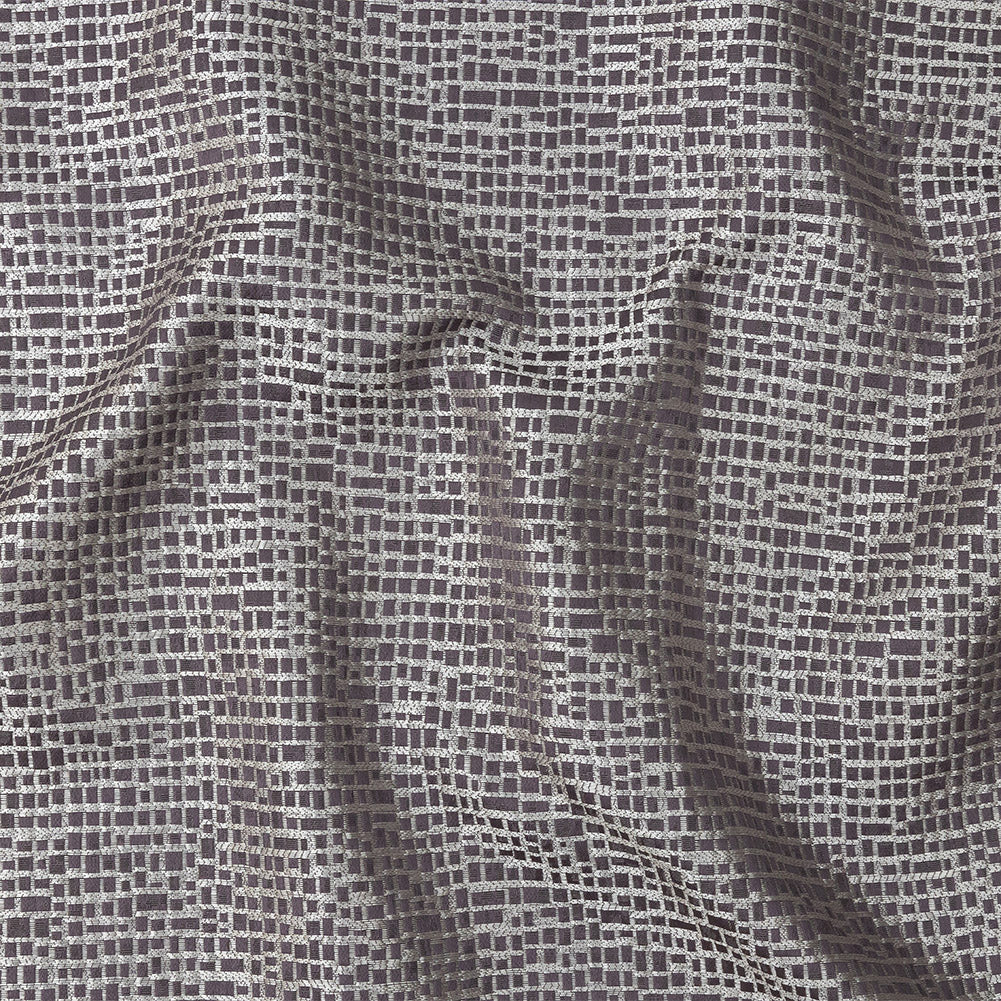 Polyester Jacquard - Amethyst Grid - British Imported