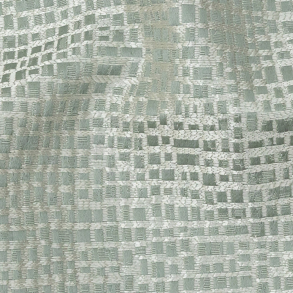 Polyester Jacquard - Seafoam Grid - British Imported