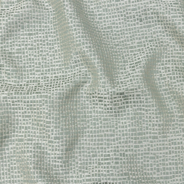 Polyester Jacquard - Seafoam Grid - British Imported
