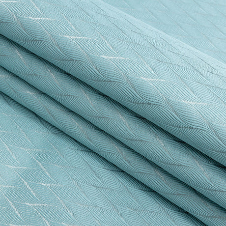 Drapery Jacquard - Aquamarine Flowing Leaves - British Imported