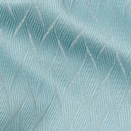 Drapery Jacquard - Aquamarine Flowing Leaves - British Imported