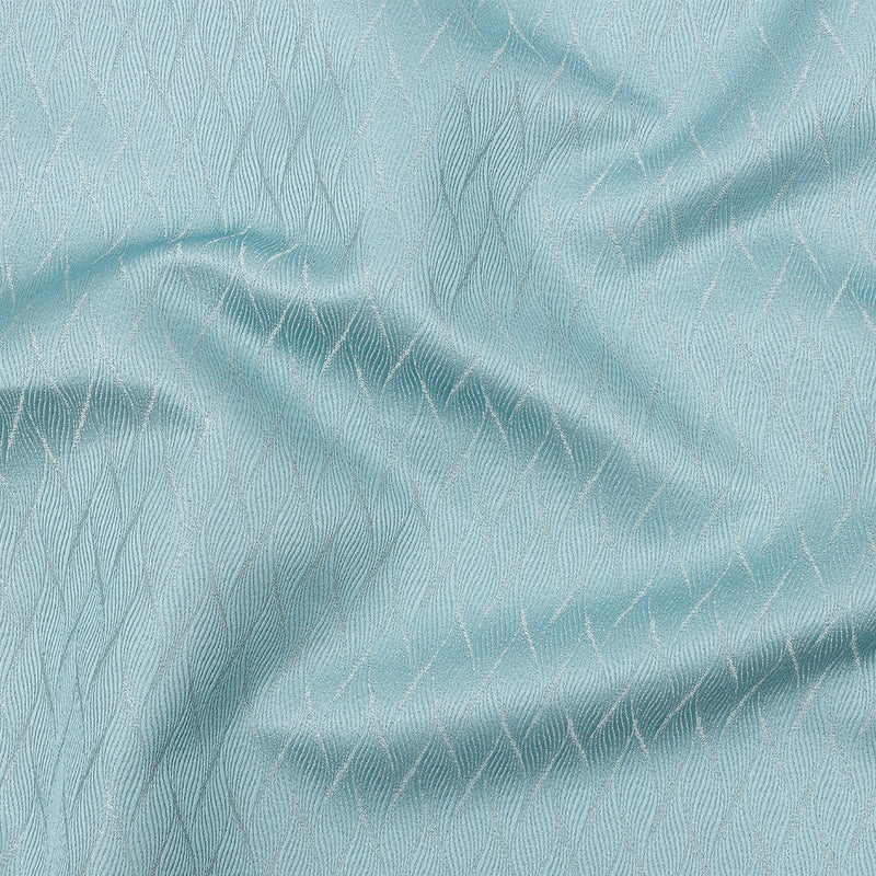 Drapery Jacquard - Aquamarine Flowing Leaves - British Imported