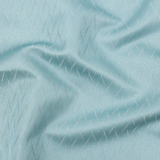 Drapery Jacquard - Aquamarine Flowing Leaves - British Imported