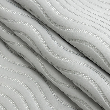Satin-Faced Jacquard - Ice Wavy Lines - British Imported