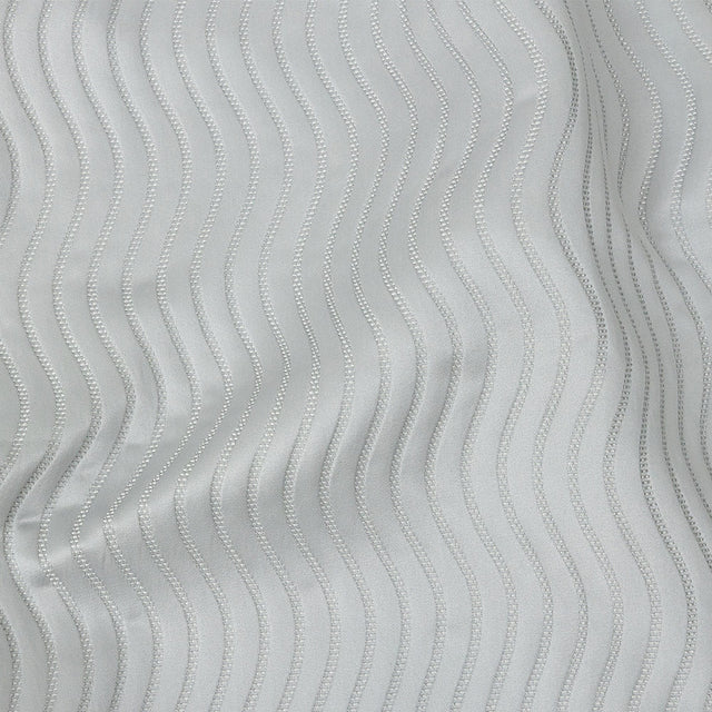 Satin-Faced Jacquard - Ice Wavy Lines - British Imported