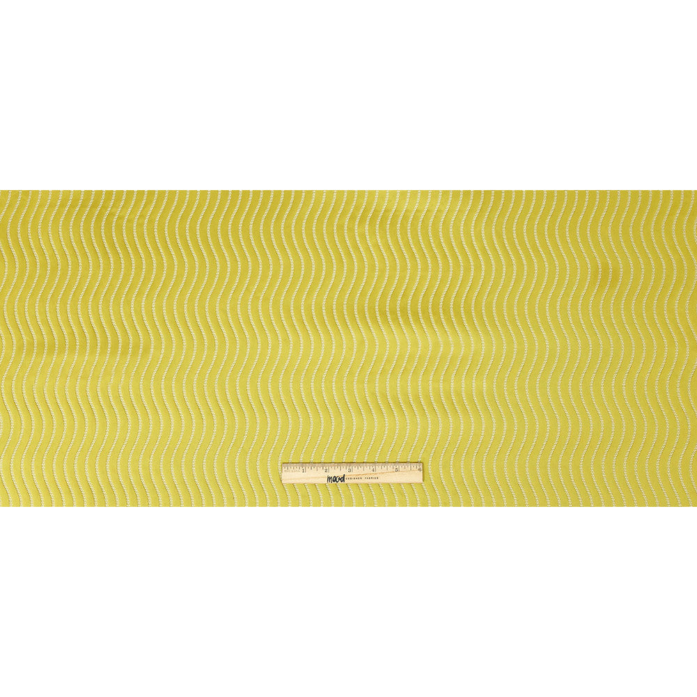 Satin-Faced Jacquard - Zest Wavy Lines - British Imported