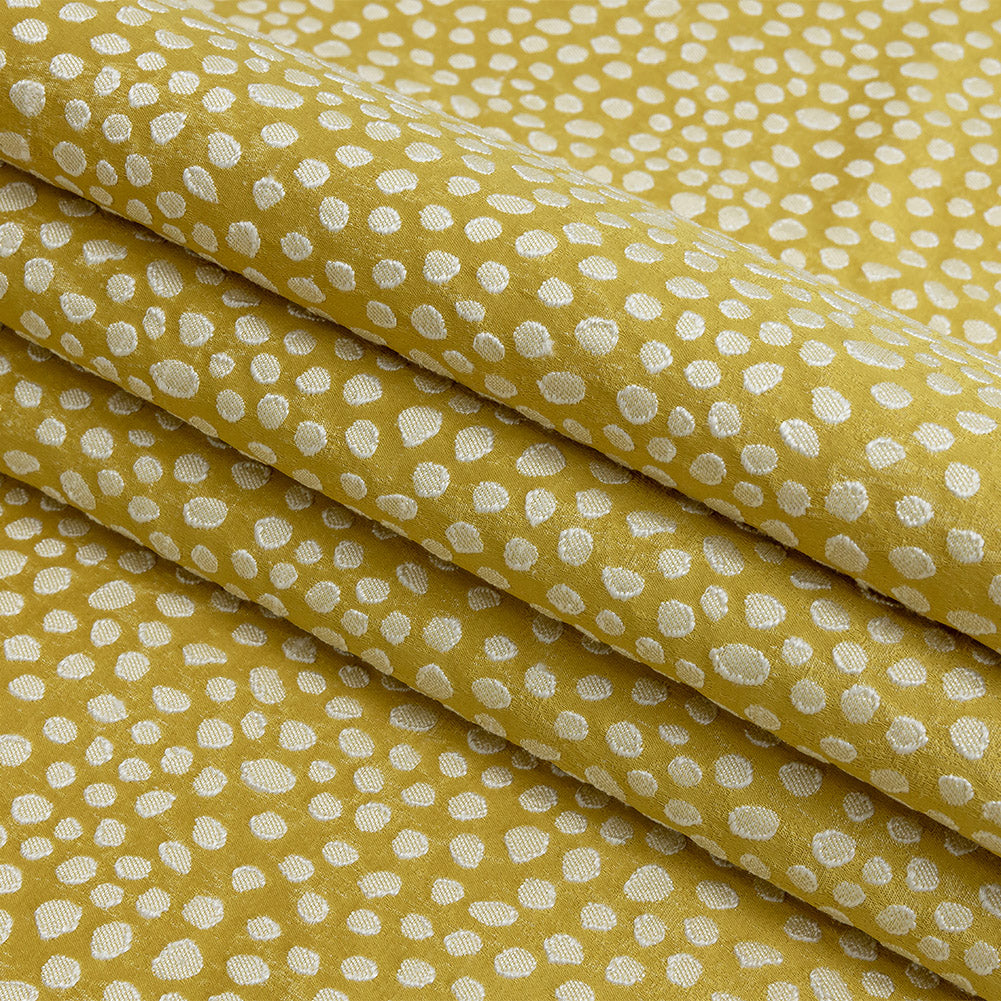 Polyester Jacquard - Sunflower Spots - British Imported