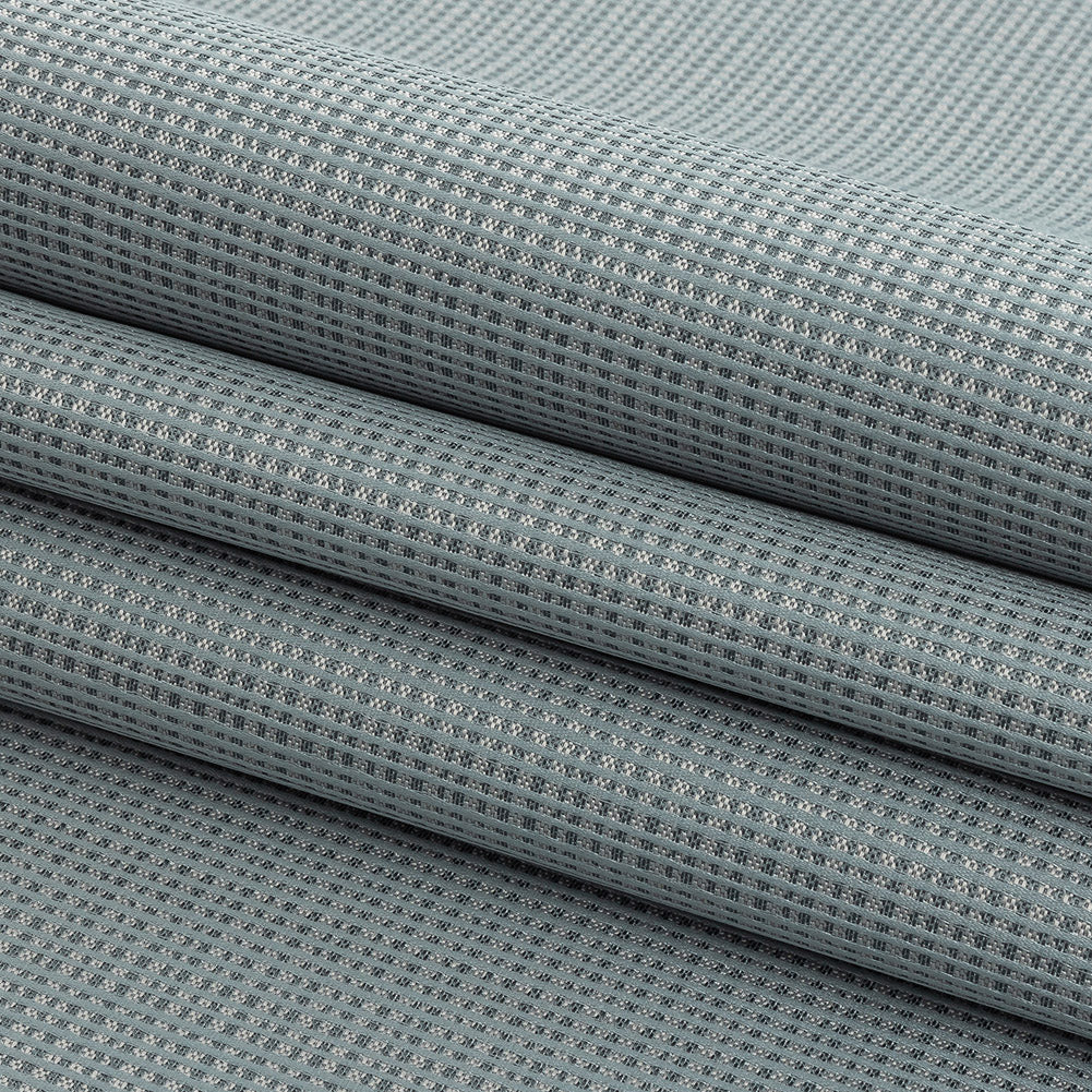 Gridded Polyester Woven - Ice - British Imported