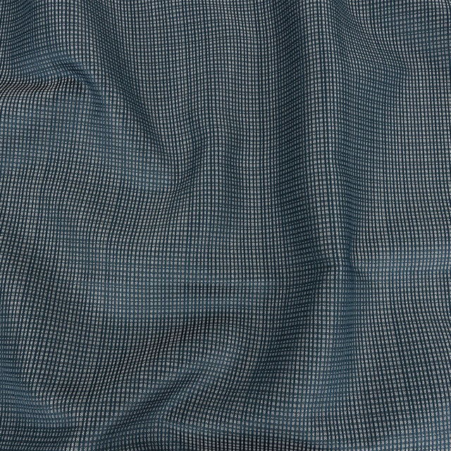 Gridded Polyester Woven - Indigo - British Imported