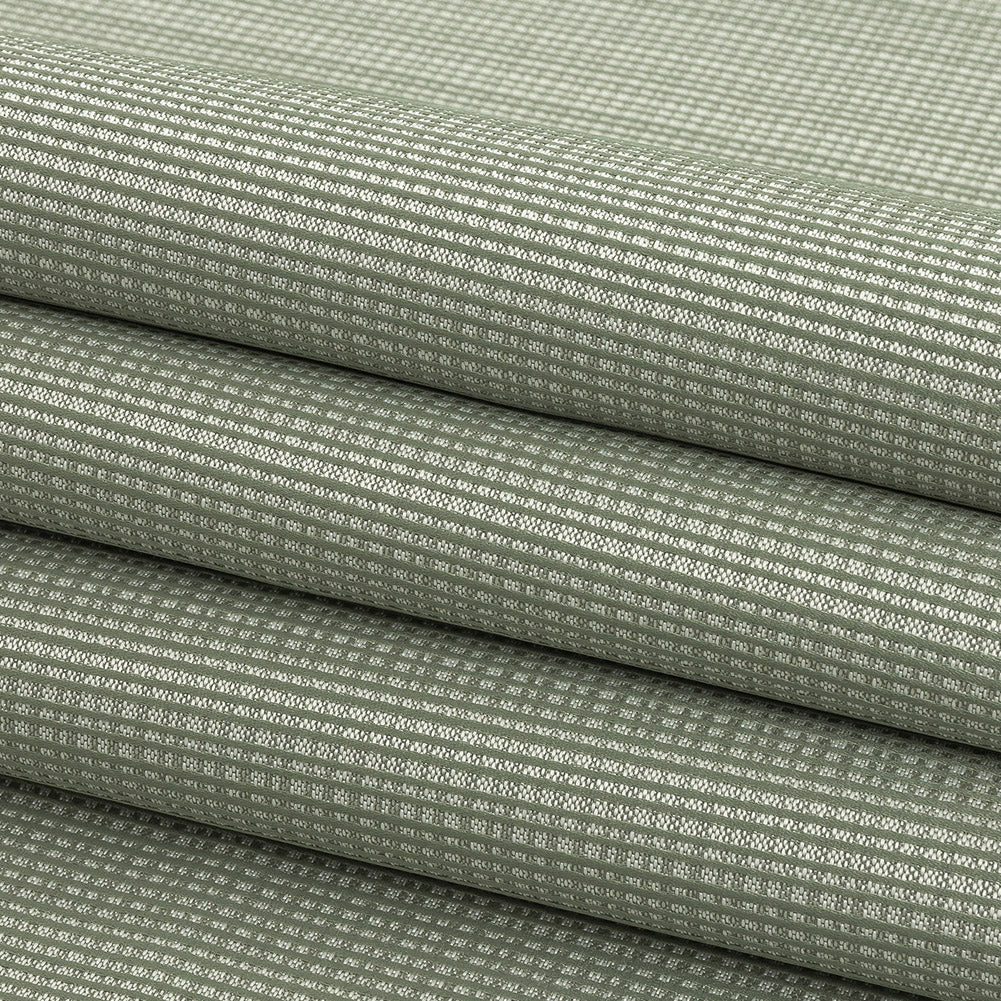 Gridded Polyester Woven - Sage - British Imported