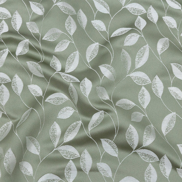 Satin-Faced Jacquard - Sage Foliage - British Imported