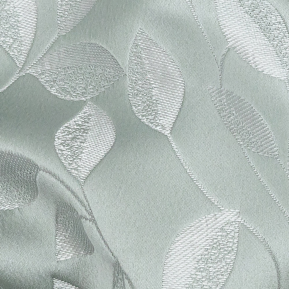 Satin-Faced Jacquard - Seafoam Foliage - British Imported