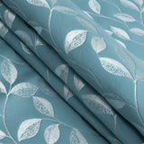 Satin-Faced Jacquard - Sky Foliage - British Imported
