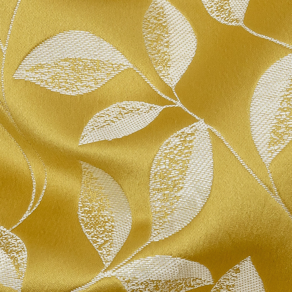 Satin-Faced Jacquard - Sunflower Foliage - British Imported