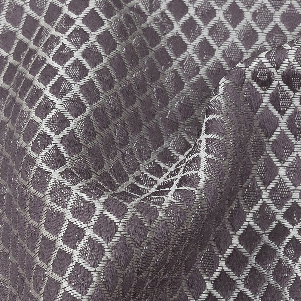Polyester Jacquard - Amethyst Diamonds - British Imported