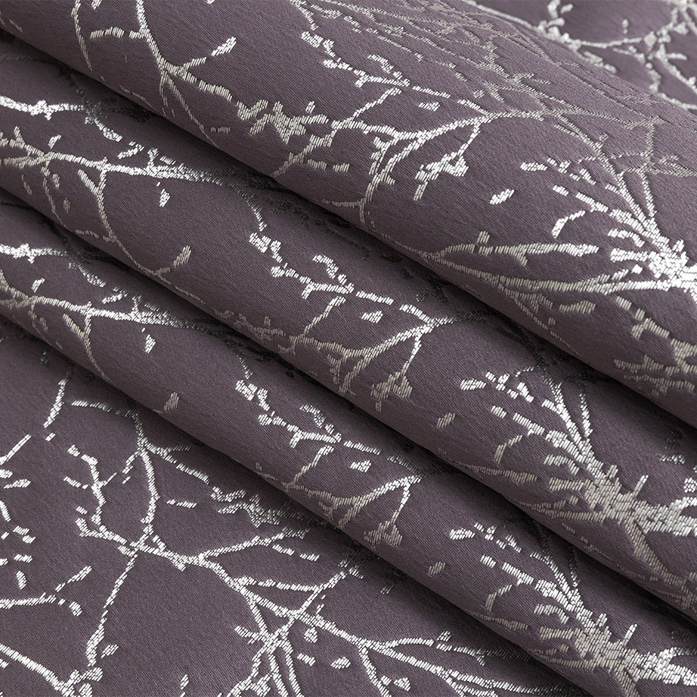 Polyester Jacquard - Amethyst Wintry Branches - British Imported
