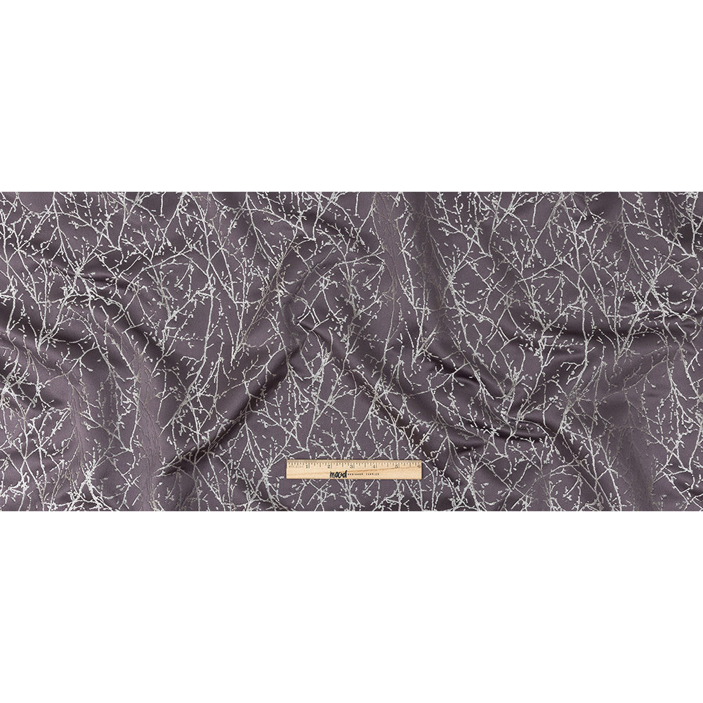 Polyester Jacquard - Amethyst Wintry Branches - British Imported